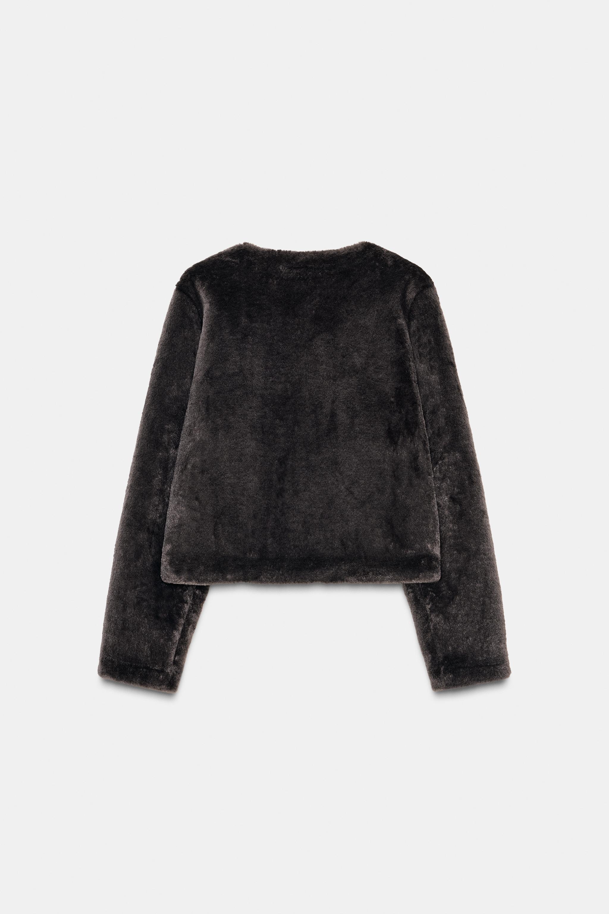 FAUX FUR JACKET WITH FIREMAN CLASPS